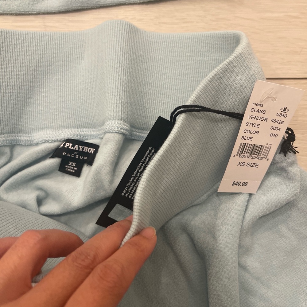 Playboy X Pacsun baby blue top & skirt set - Picture 4 of 4